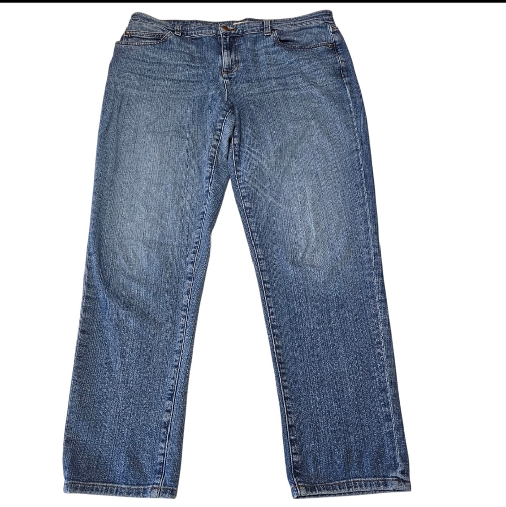 Eileen Fisher Women's Straight Ankle Jeans Organic Cotton Denim Sz 14